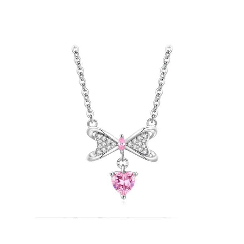 Brilliant Heart S925 Silver Necklaces Women's-0