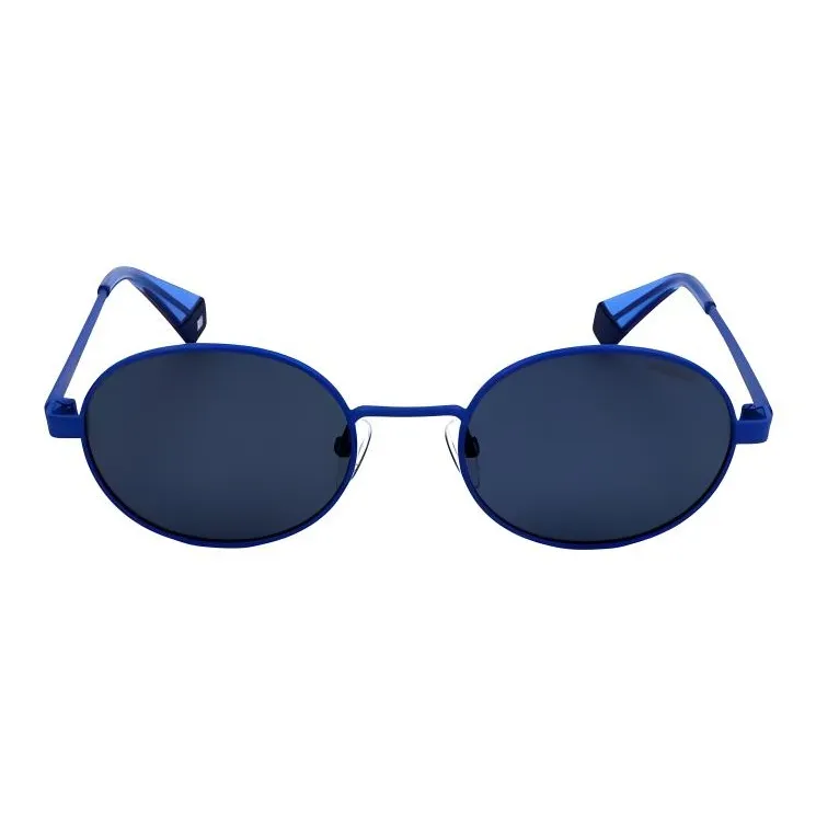Polaroid Metal Oval Sunglasses Men's Blue-1