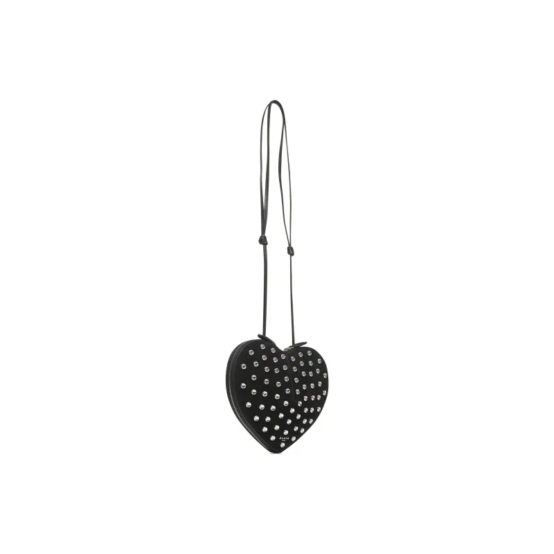 Alaia Leather Heart Shaped Bag Shoulder Bag Women's Black-1