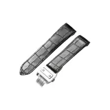 Black Leather with Silver-Tone Buckle