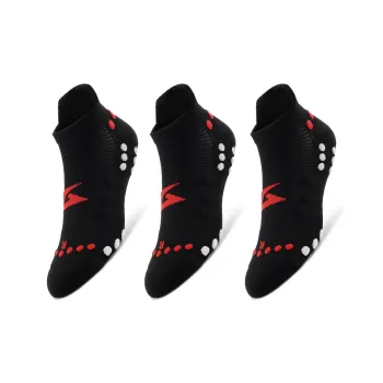 MUSCLESWING Short Socks Women's 3 Pack Energy Black Red