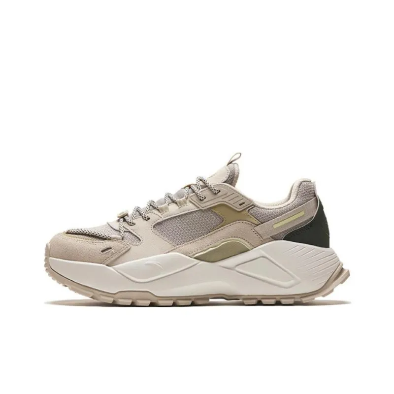 Anta Star River Cushioned Wear-Resistant Height Increasing Low-Top Chunky Sneakers Men's White Gray-0