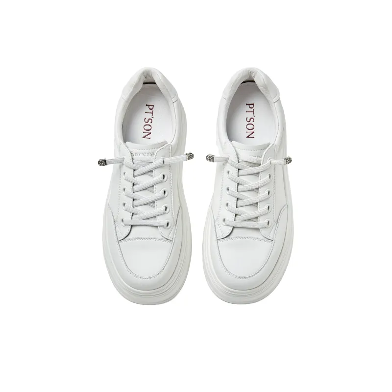 PT'SON Low Top Skateboard Shoes Women's White-2