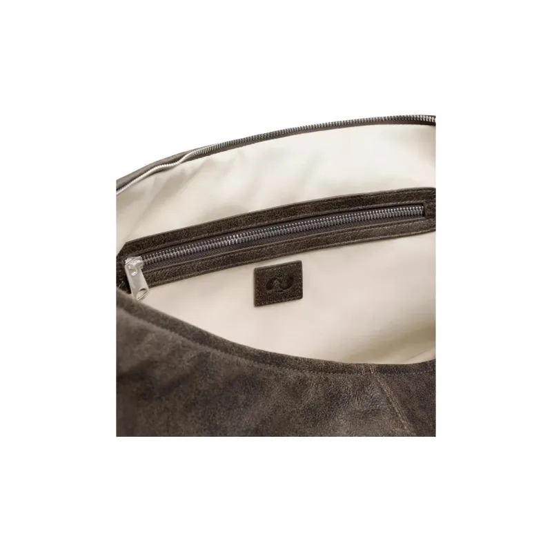ZARA Cow Leather Shoulder Bag Men's Black Brown-2