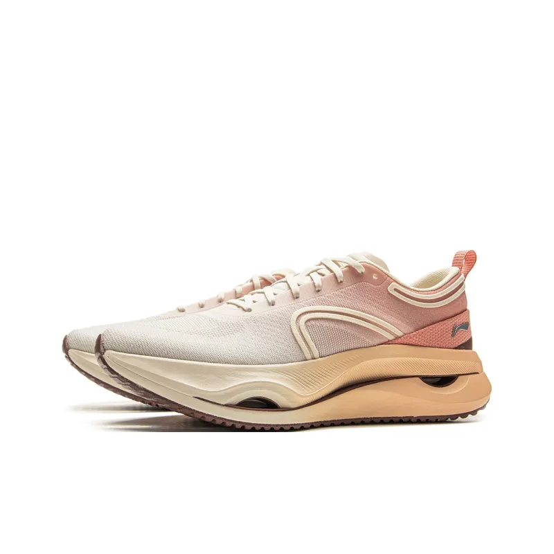 LiNing Supportive And Elastic Low-Top Sprint Running Shoes Women's White Orange-2