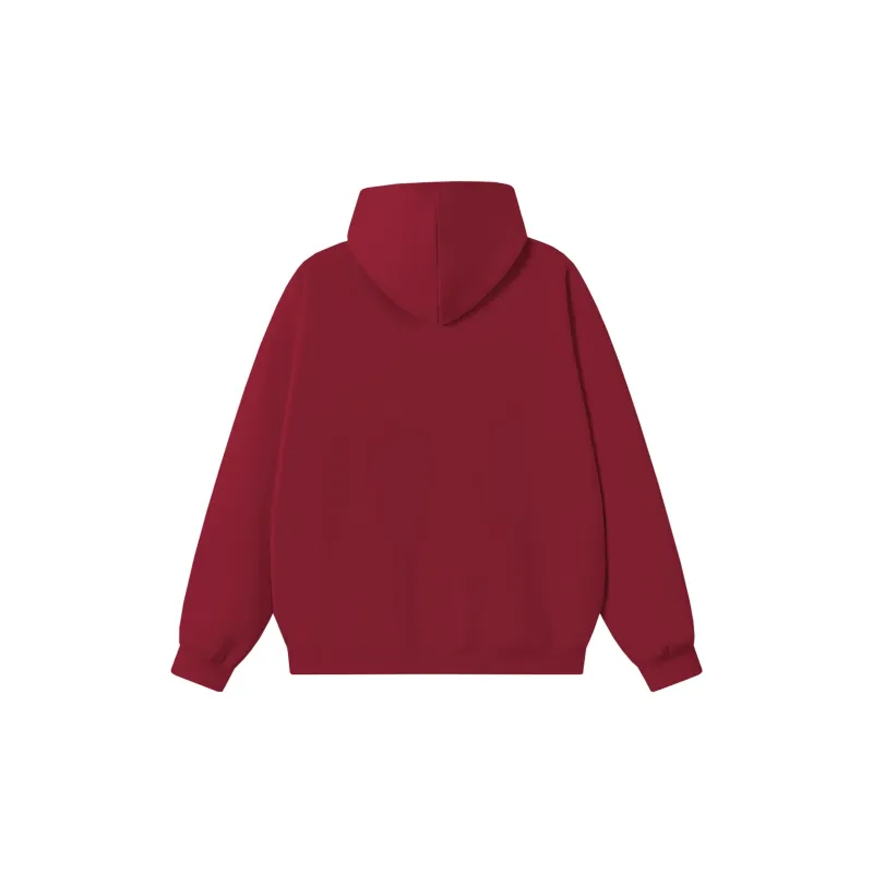 Qnxeey Sweatshirt Unisex Burgundy-12