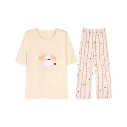 Lan Miao Pajama Set Women's Apricot