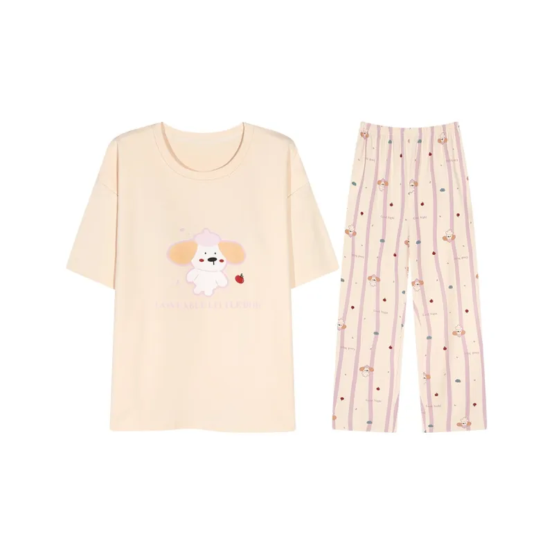 Lan Miao Pajama Set Women's Apricot-0