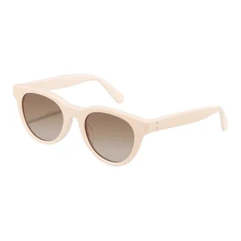 BERTHA Plate Frame Cat Eye Sunglasses Unisex Cream Apricot