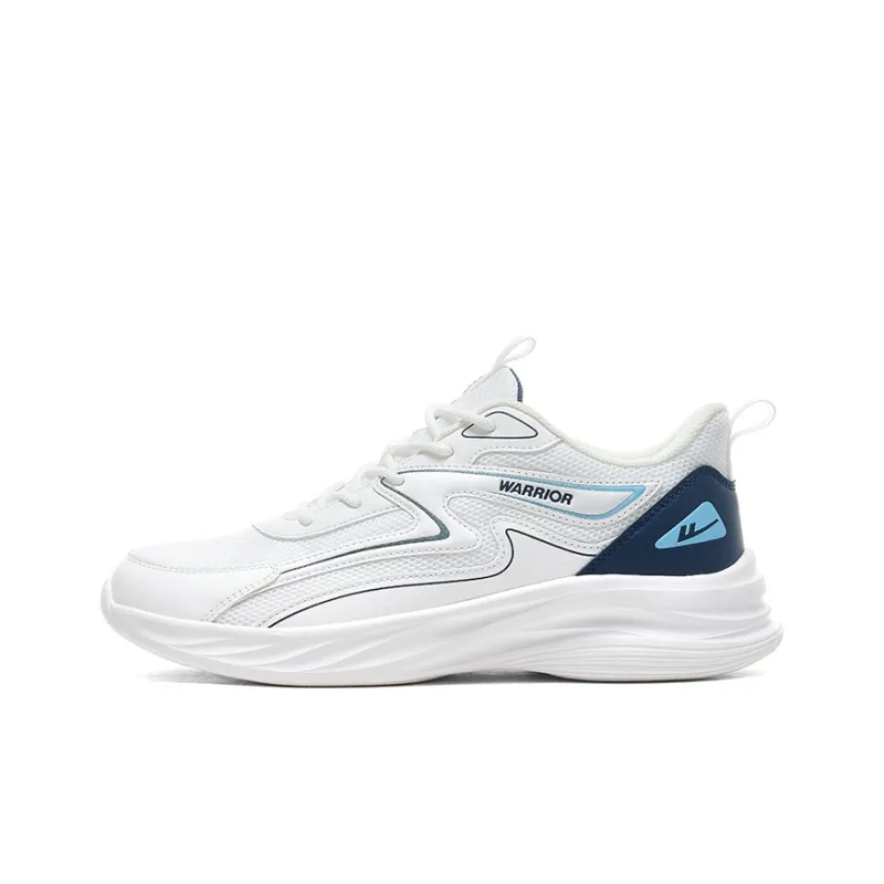 Warrior Anti-Slip And Wear-Resistant Breathable Low-Top Casual Running Shoes Men's White Dark Blue-0