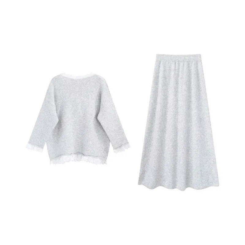 SNZX Skirt Set Women's Dark Gray-4