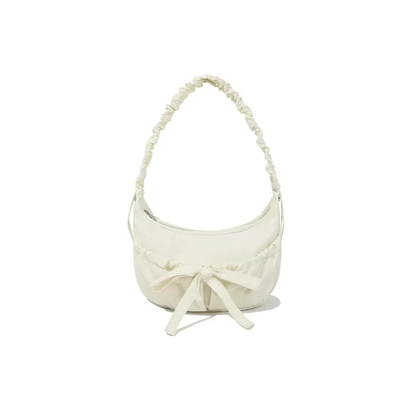 COVERNAT Nylon Shoulder Bag Medium Size Women's White-0