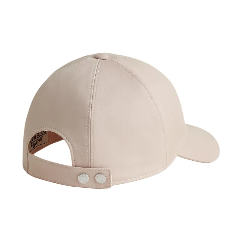 HERMES Silk Cotton Fabric Cotton Elastane Palladium-Plated Baseball Caps Women's Pink-1