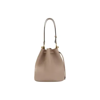Furla Textured Calfskin Bucket Bags Shoulder Bags Small Size Women's Camel