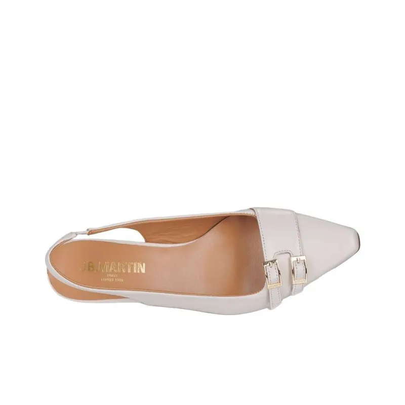 JB MARTIN Venerable Chunky Heel High Heels 6cm Women's White-5