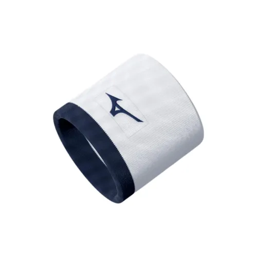 Mizuno Running Tennis Wristbands Breathable Width  8cm/Length  8cm White Blue Unisex