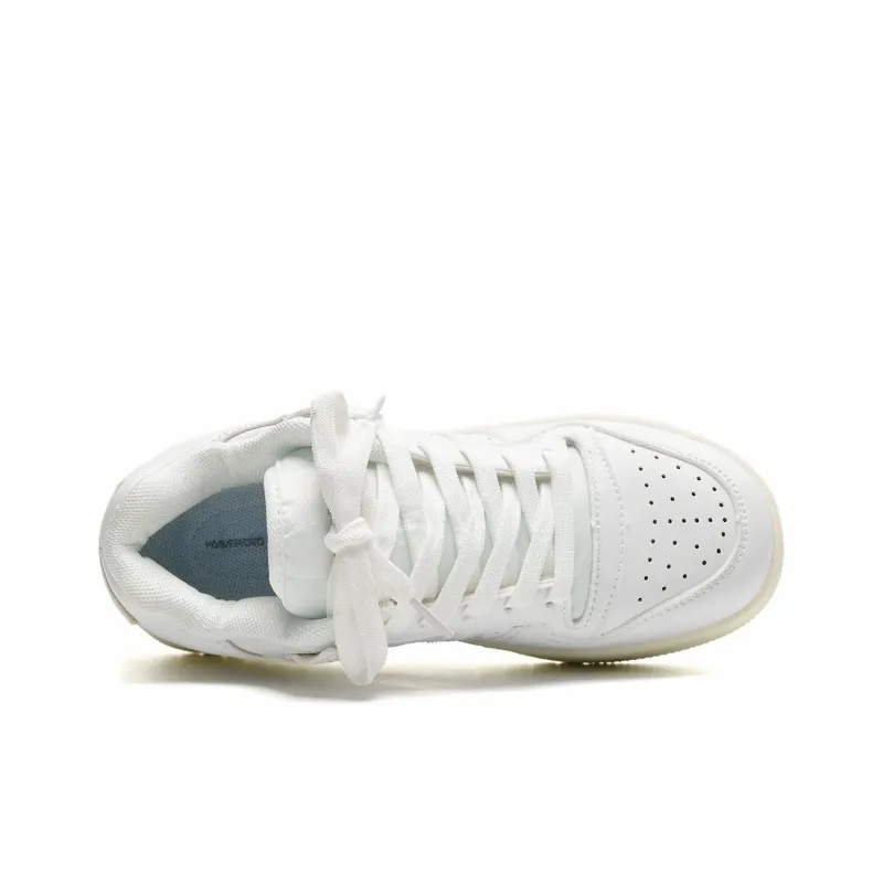 KAAVER OTTO Slip-Resistant Lightweight Breathable Low-Top Skateboard Shoes Unisex White-4