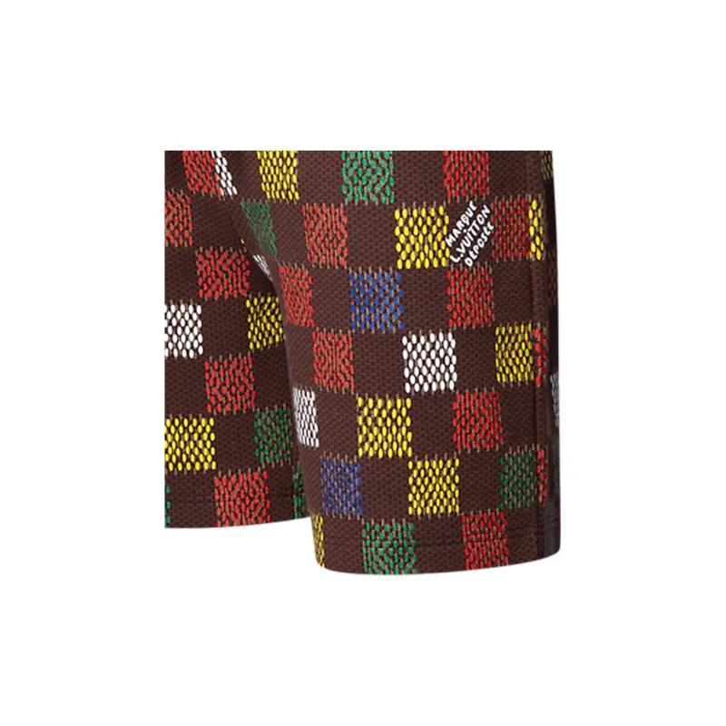 LOUIS VUITTON Jacquard Damier Cotton Jersey Shorts-4