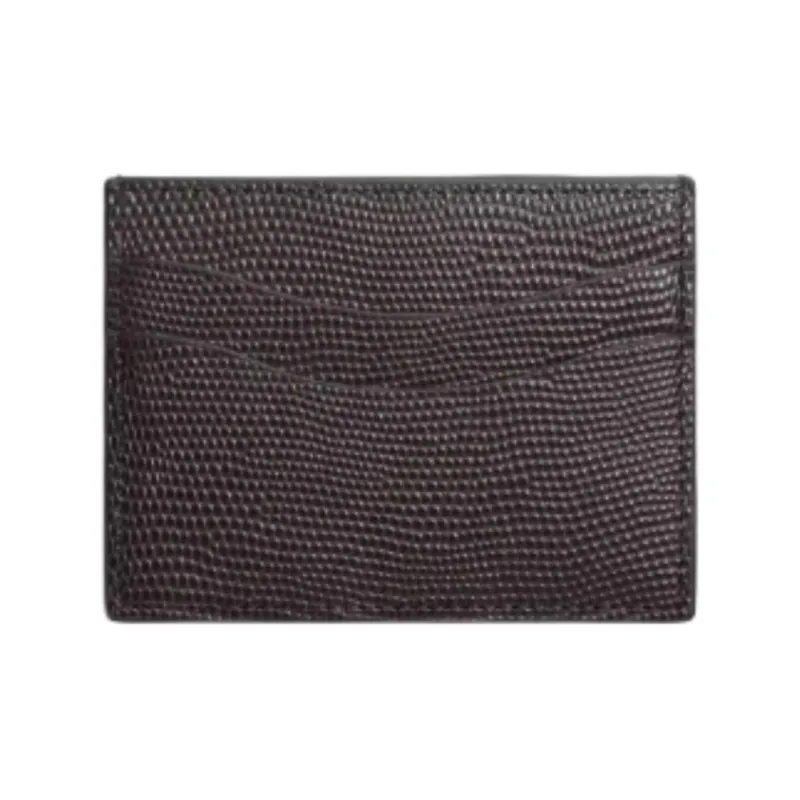 ZARA Cow Leather Card Holder Men's Brown-0
