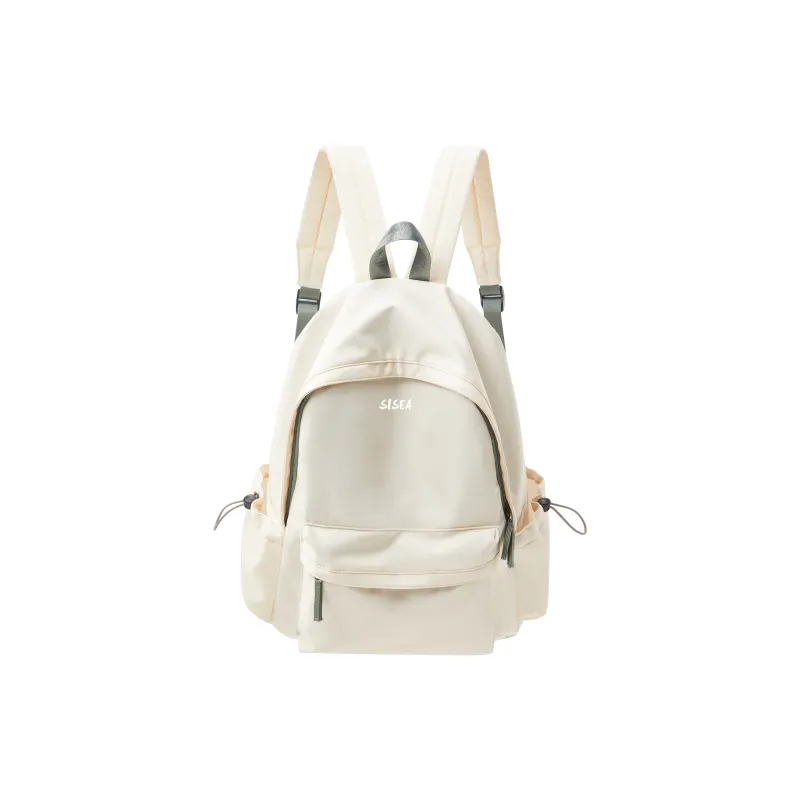 Sisea Fabric Backpack Laptop Bag Travel Bag Backpack Regular Unisex Classic Black/cream White-13