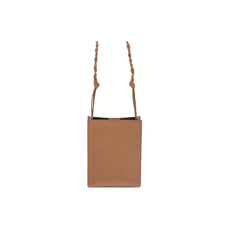 JIL SANDER Calfskin Crossbody Bag, Shoulder Bag Women's Brown-3