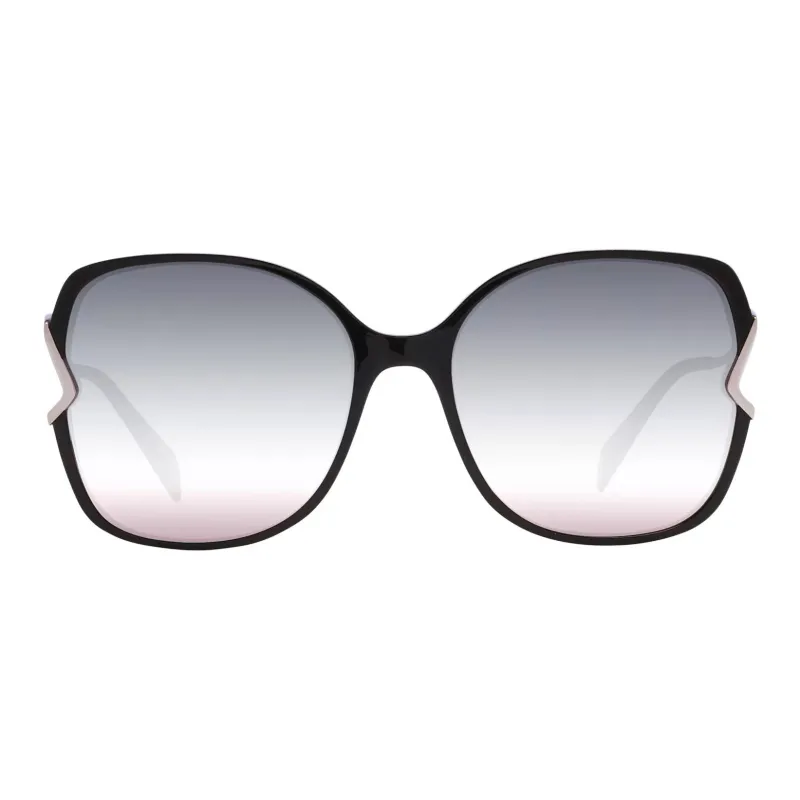 Ana Hickmann Acetate Plastic Irregular Shape Sunglasses Women's Black-1