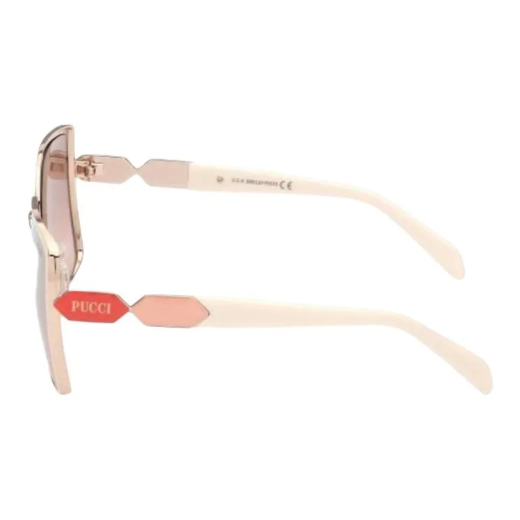 EMILIO PUCCI Metal Irregular Shape Sunglasses Women's Pink-2