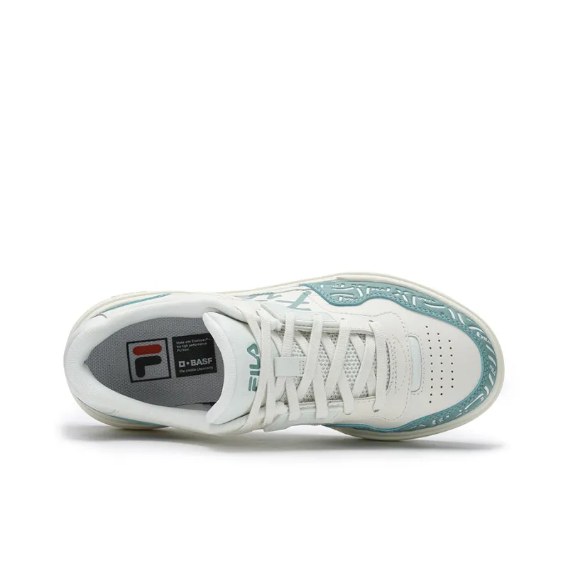 FILA CAMPUS Abrasion Resistant Low Top Skateboard Shoes Women's White Green-2