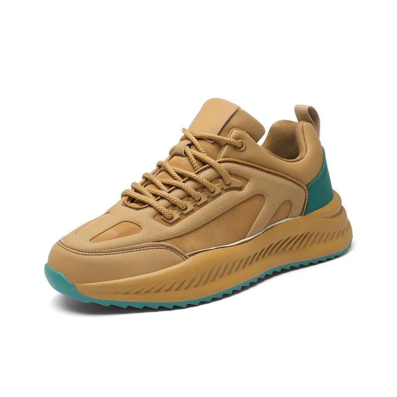 QIUTEXIONG Casual Shoes Men Low Top Black/Wheat/Beige/White/Green-7