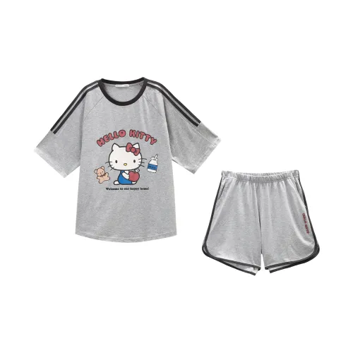 GUKOO x Hello Kitty Sanrio Series Pajama Set Women's Medium Heather Gray