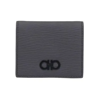 FERRAGAMO Calfskin 50% Off Cropped Wallet Regular Men's Gray