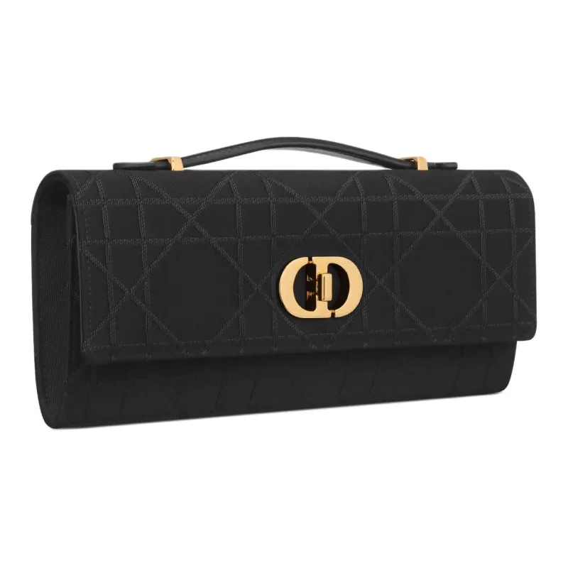DIOR Caro Calfskin Handbag Women's Black-1