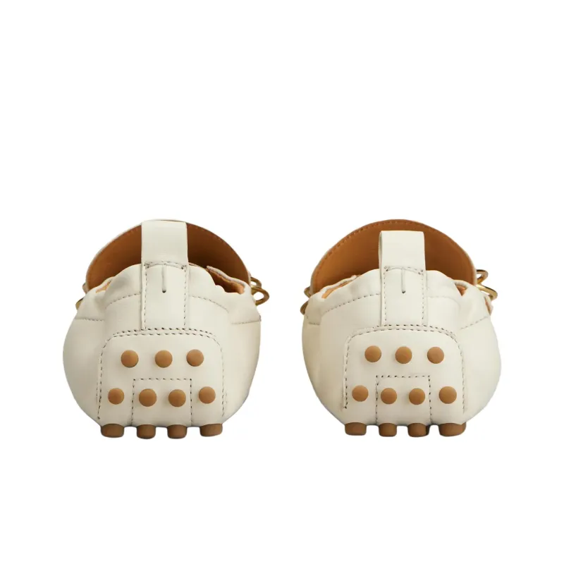 TOD'S Gommino Beanie Shoes Women's White-3