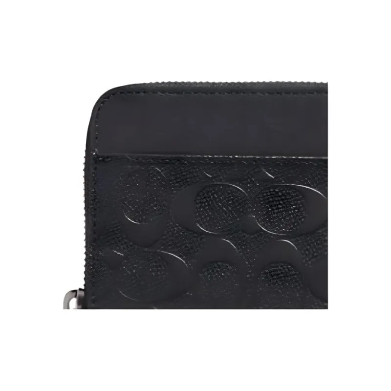 COACH Travel Wallet Cow Leather Wallet Men's Black-2