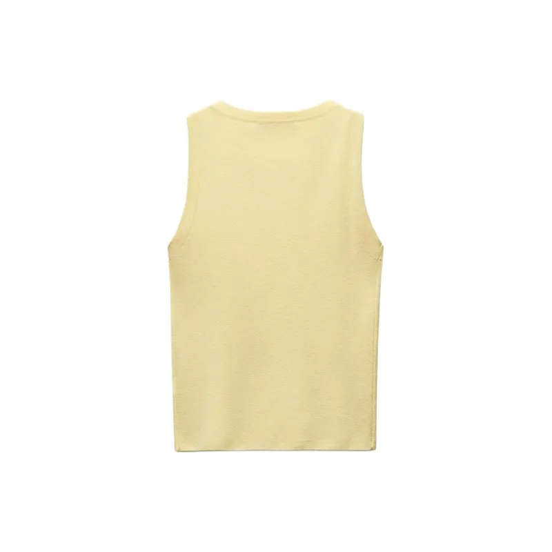 ZARA Tank Tops Women's Yellow-1