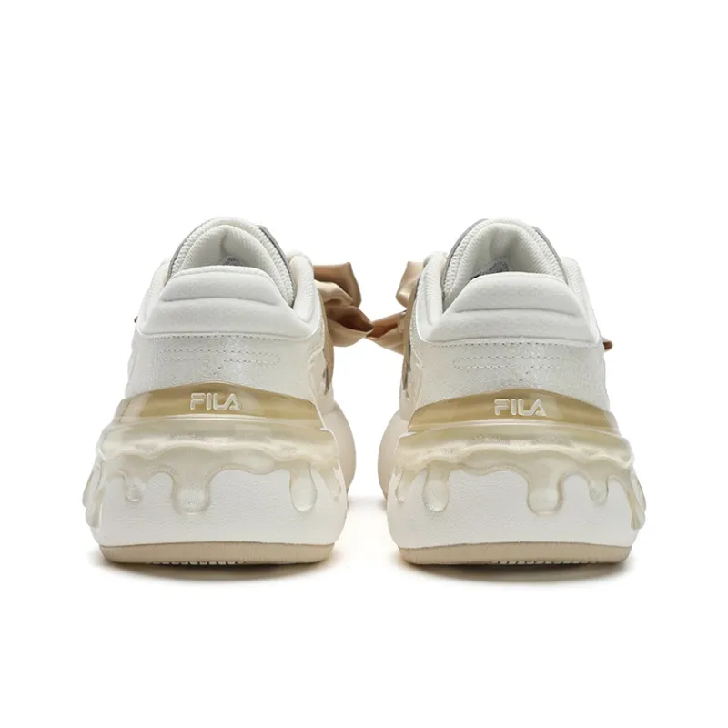 FILA MODERNO Abrasion Resistant Low Top Skateboard Shoes Women's White Gold-3
