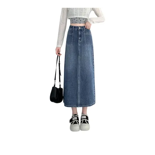 Tonlion Denim Long Skirts Women's Medium Blue