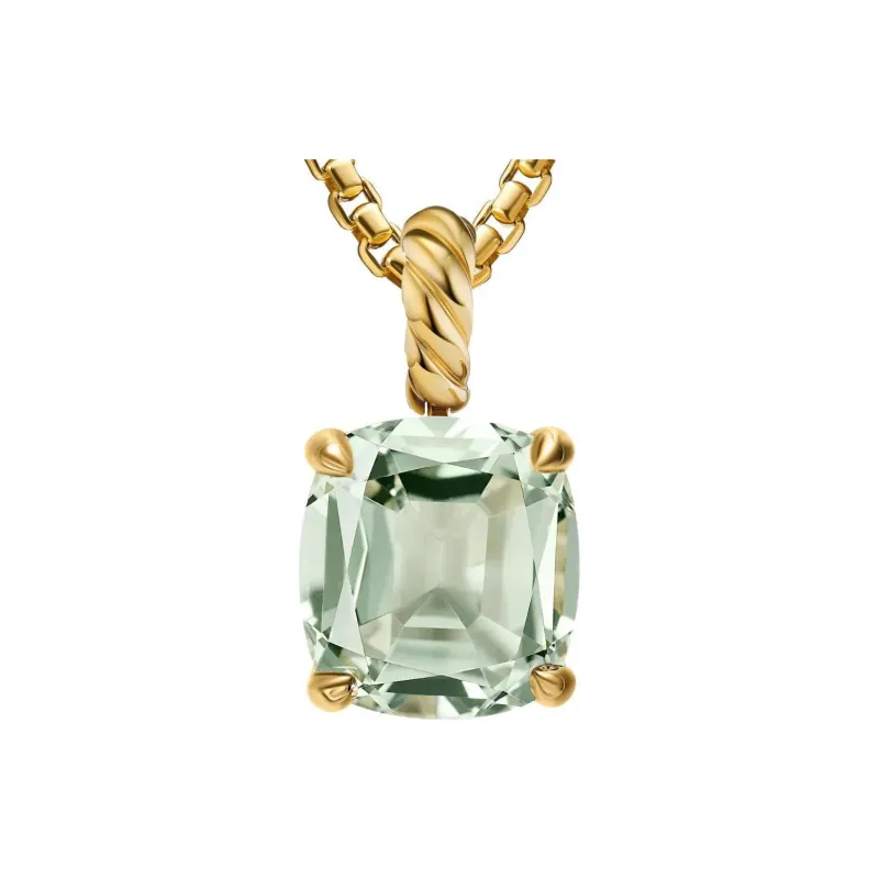 David Yurman 18kt Yellow Gold Marbella™ Prasiolite Pendant-1