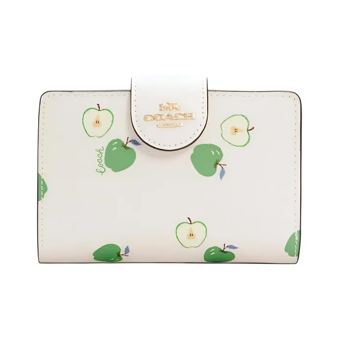 COACH Corner Zip Canvas Wallet Mini Women's Ecru-0