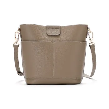 RED DRAGONFLY Top Grain Cow Leather Portable One Shoulder Crossbody Bucket Bag Regular Women's Multicolor