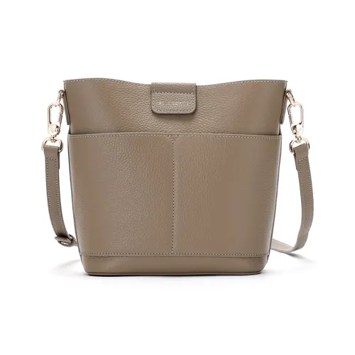 RED DRAGONFLY Top Grain Cow Leather Portable One Shoulder Crossbody Bucket Bag Regular Women's Multicolor