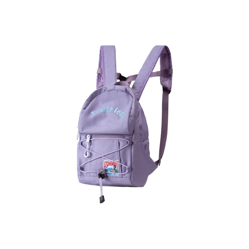 QRST Polyester Backpack Unisex Gray/Pink-35