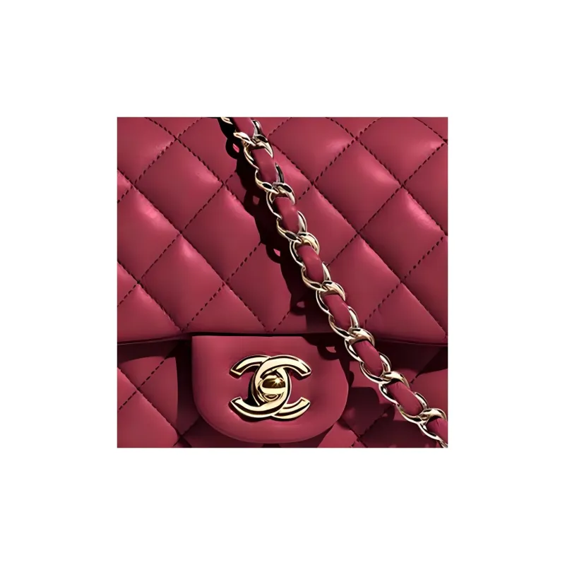 CHANEL Classic Flap CF Lambskin Crossbody Bag, Shoulder Bag Mini Women's Burgundy-2