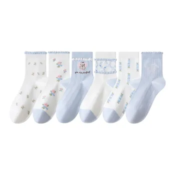 Caramella Mid Calf Socks Women's 6 Pack
