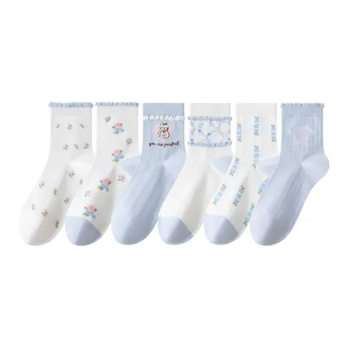 Caramella Mid Calf Socks Women's 6 Pack