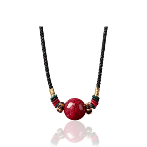 Yutang Reconstructed Cinnabar Pendants Women's