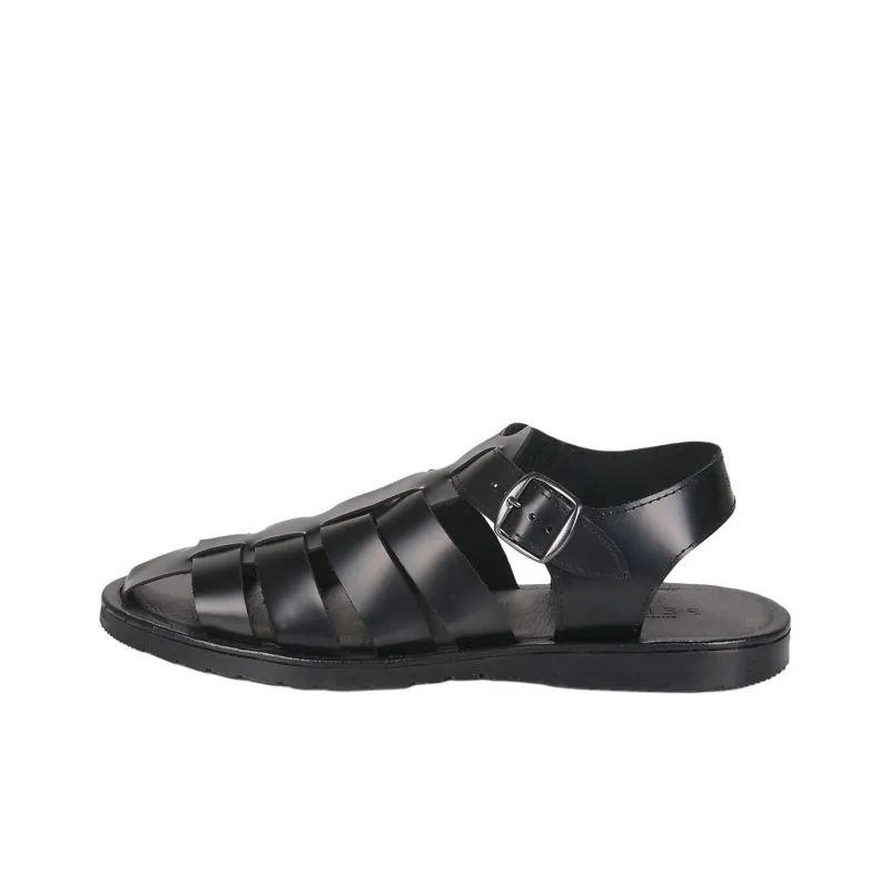 PELLET ANGEL Roman Sandals Men's Black-0