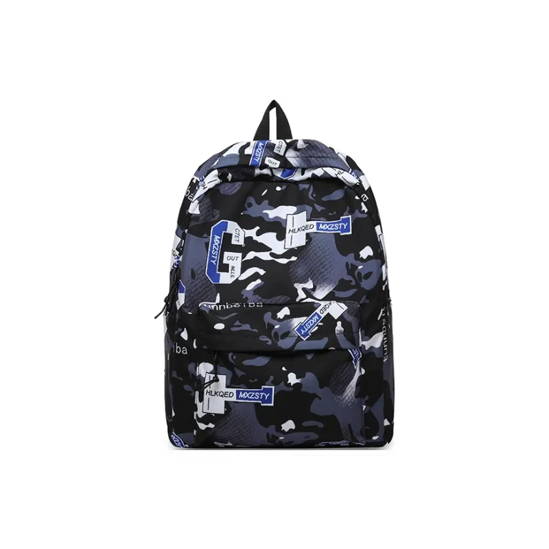 BUBM Polyester Backpack Unisex Green/Yellow/Blue/Orange/Gray/Red-9