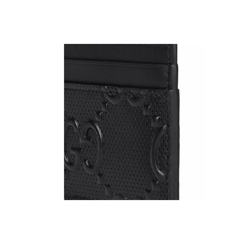 GUCCI Cow Leather Card Holder Card Holder Men's Black-3