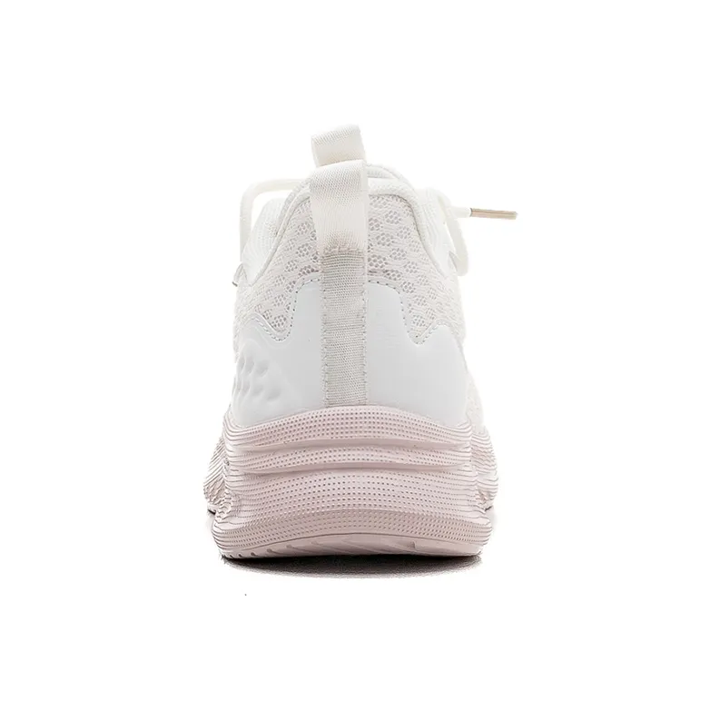 Warrior Cushioned Wear-Resistant Breathable Low-Top Casual Running Shoes Women's White Pink-4